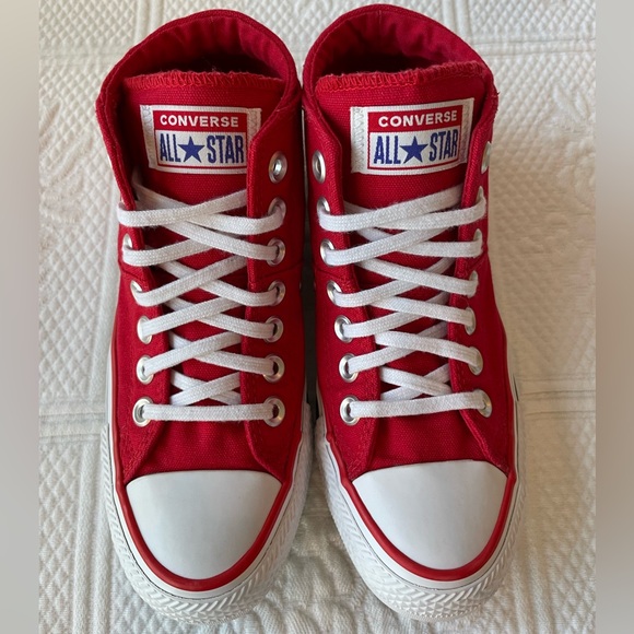 ❤️Converse❤️Chuck Taylor All Star Madison Mid-Top Sneakers Red White Valentines - Picture 9 of 11